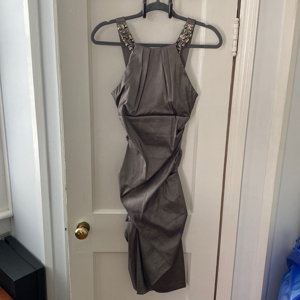 Cache Metallic Dress with Beading details